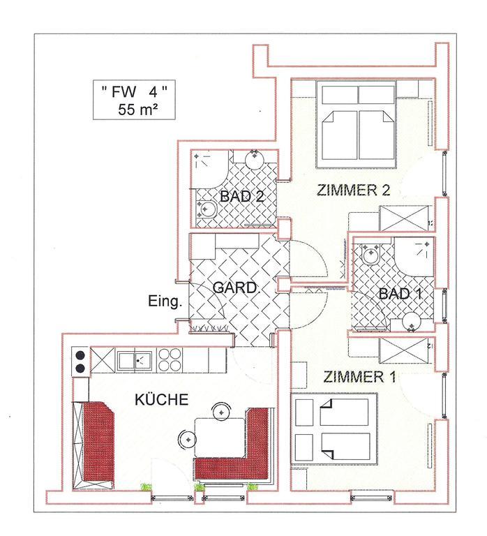 Haus Edring Apartman Tux Szoba fotó